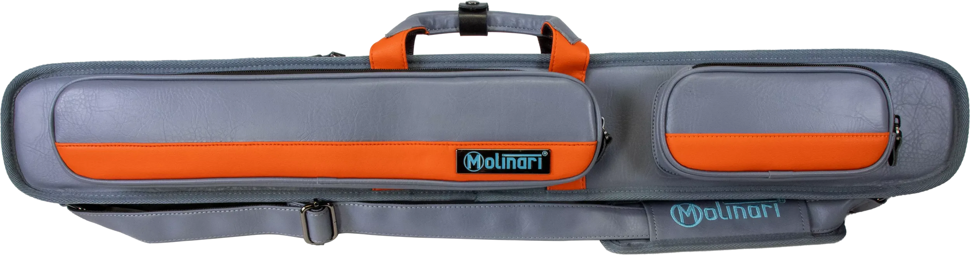 Molinari Classic Butterfly 2x4 Soft Cue Case - Gray / Orange