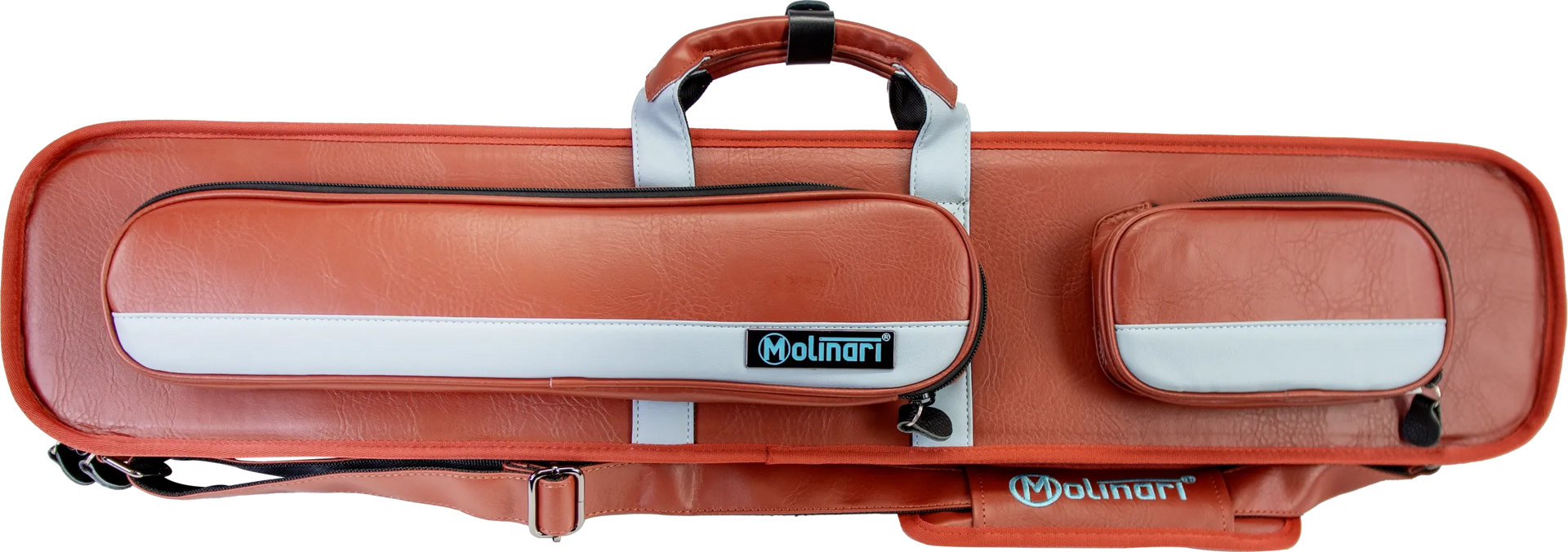 Molinari Classic Butterfly 3x6 Soft Cue Case - Brown / Light Blue