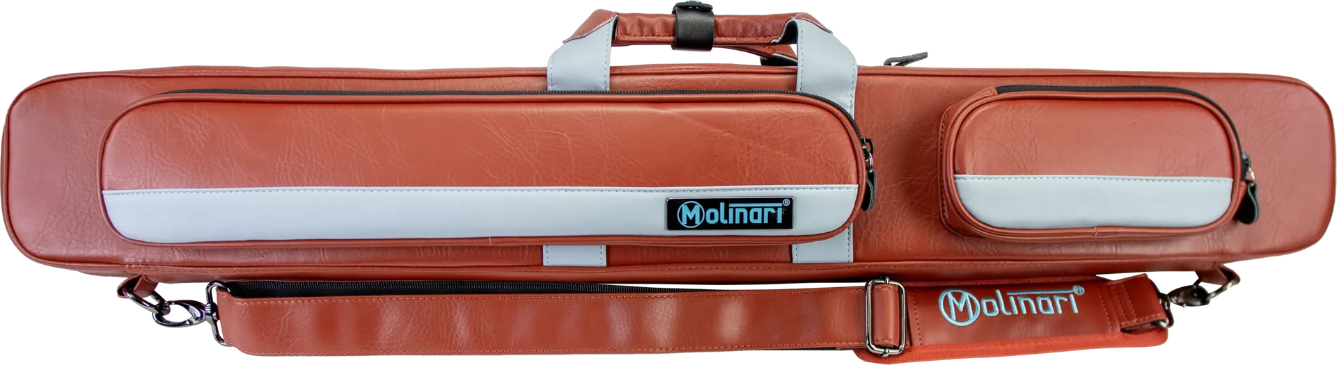 Molinari Flat Butterfly 2x4 Soft Cue Case - Brown / Light Blue