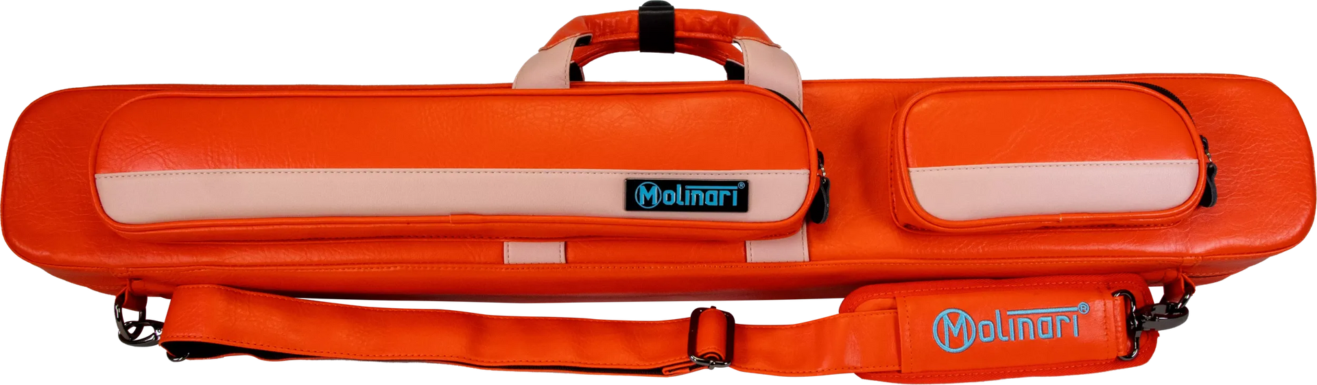 Molinari Flat Butterfly 2x4 Soft Cue Case - Orange / Light Pink