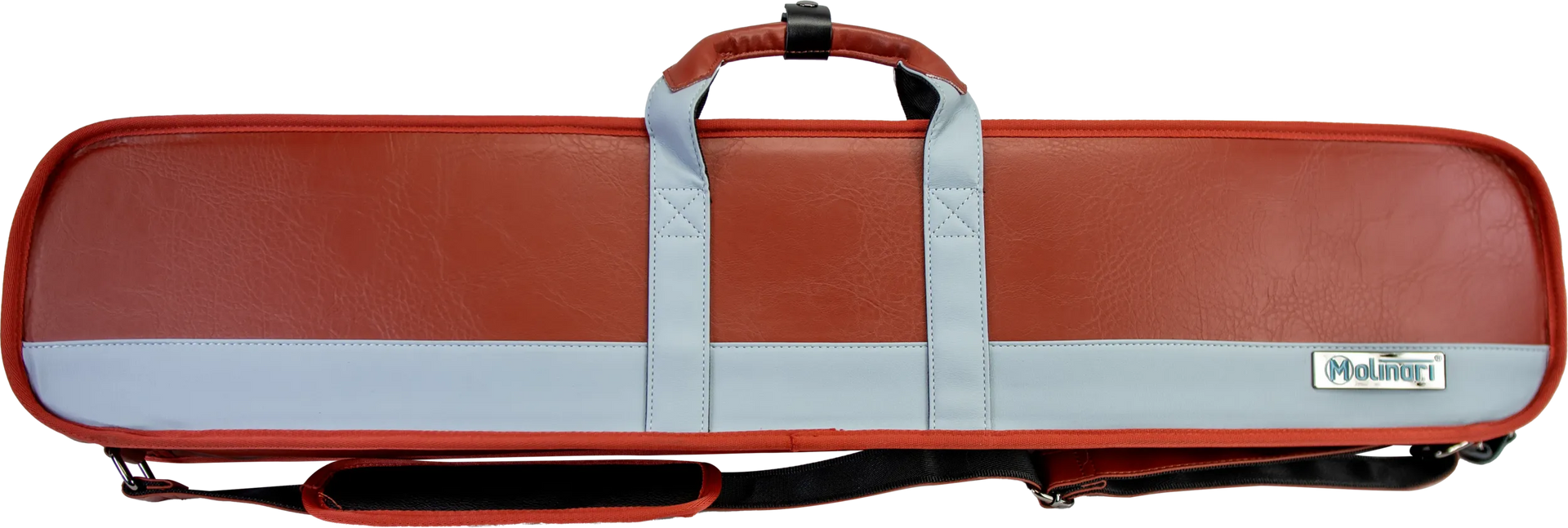 Molinari Classic Butterfly 3x6 Soft Cue Case - Brown / Light Blue