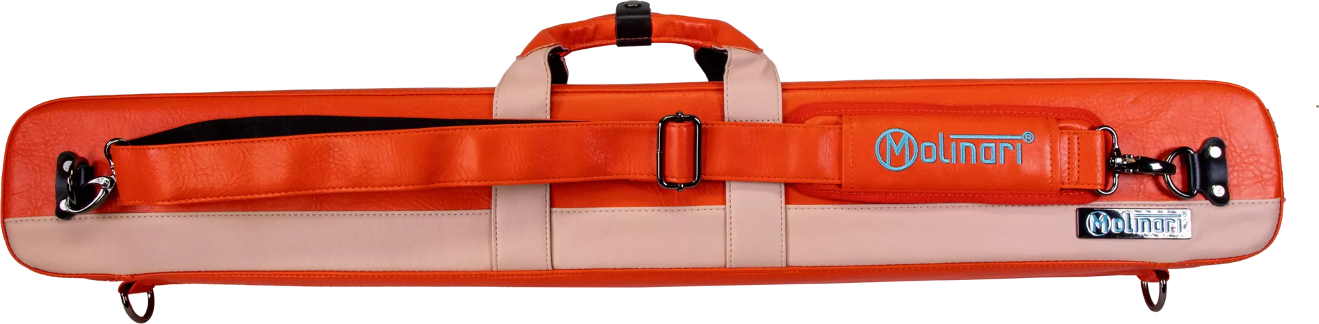 Molinari Flat Butterfly 2x4 Soft Cue Case - Orange / Light Pink