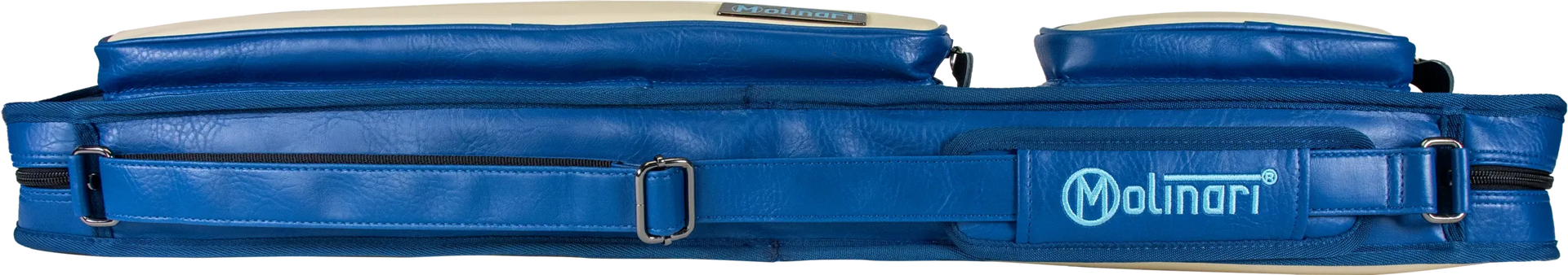 Molinari Classic Butterfly 2x4 Soft Cue Case - Blue / Beige