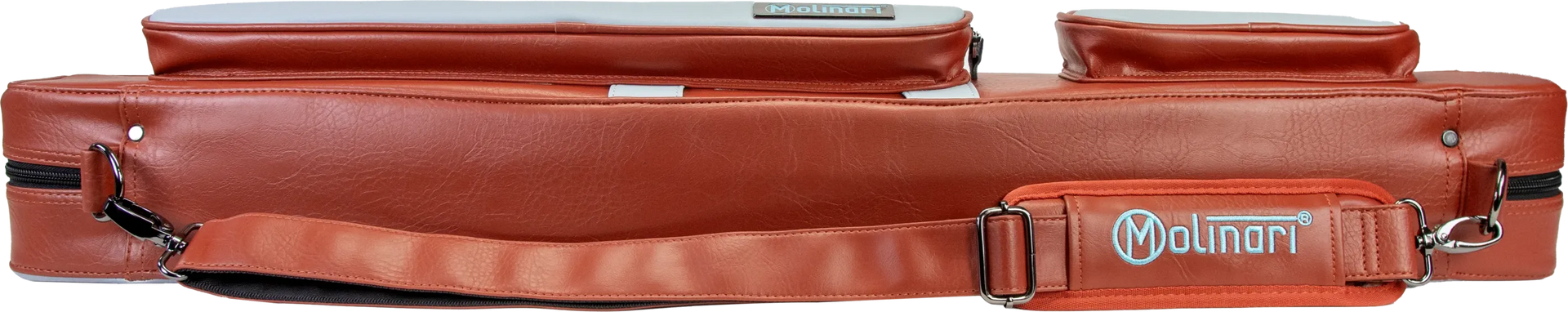 Molinari Flat Butterfly 2x4 Soft Cue Case - Brown / Light Blue