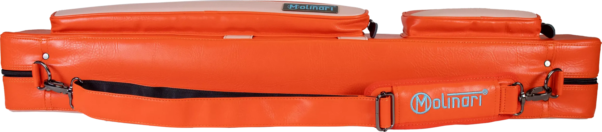 Molinari Flat Butterfly 2x4 Soft Cue Case - Orange / Light Pink