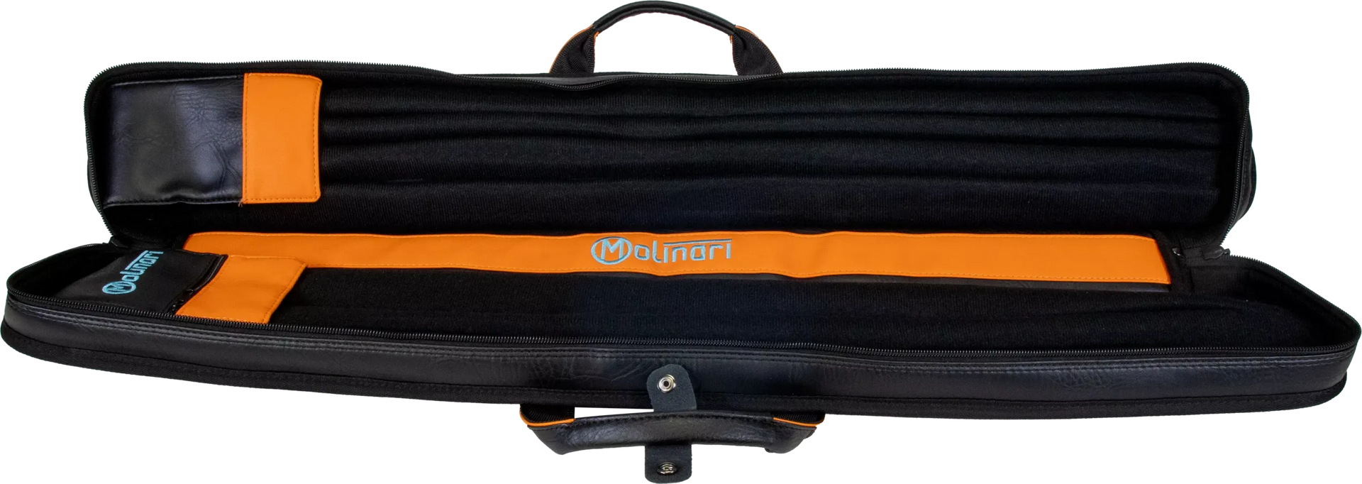 Molinari Classic Butterfly 2x4 Soft Cue Case - Black / Orange