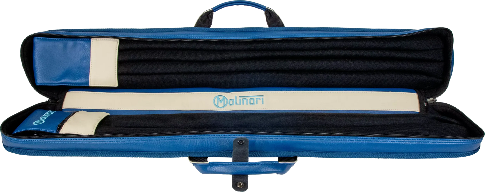 Molinari Classic Butterfly 2x4 Soft Cue Case - Blue / Beige