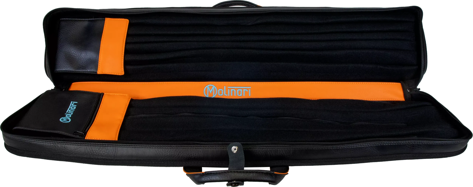 Molinari Classic Butterfly 3x6 Soft Cue Case - Black / Orange