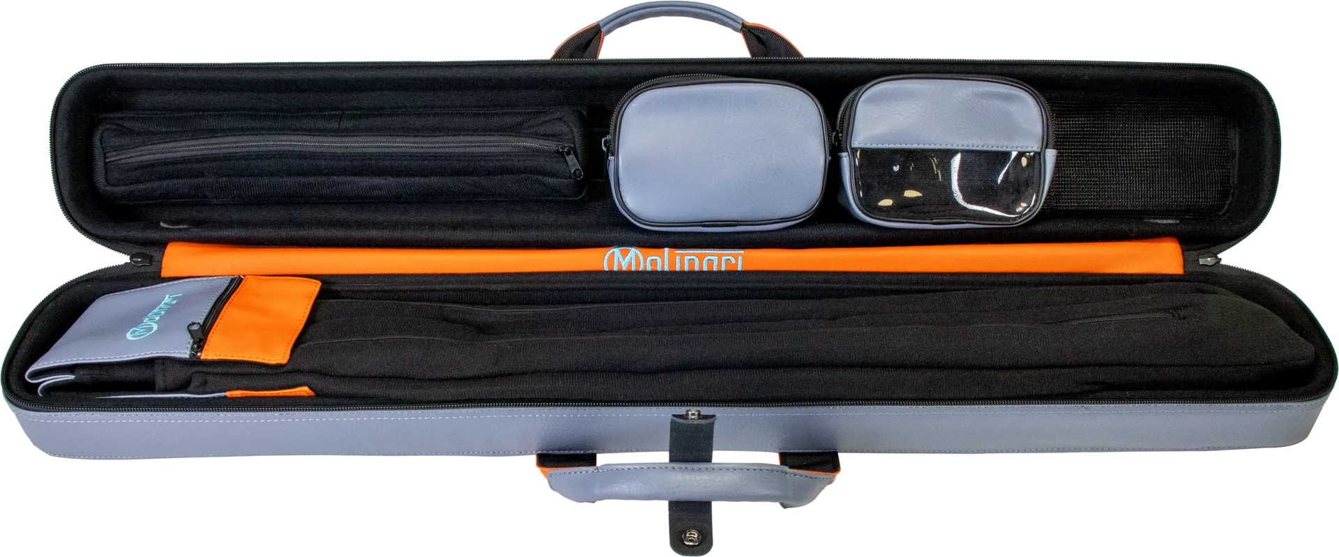 Molinari Flat Butterfly 2x4 Soft Cue Case - Gray / Orange