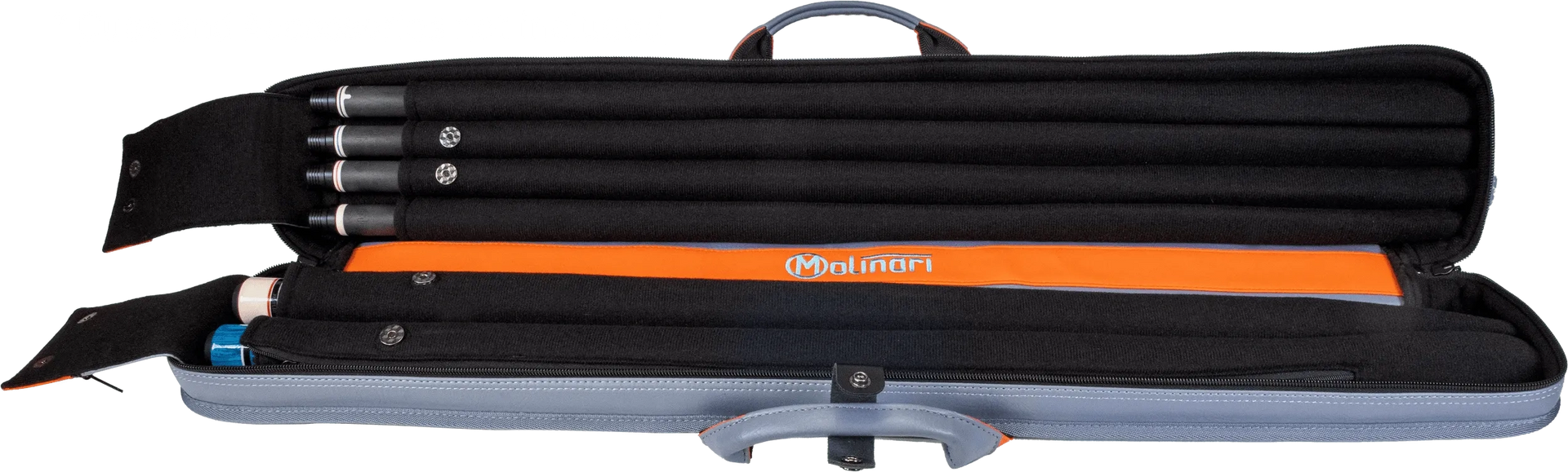 Molinari Classic Butterfly 2x4 Soft Cue Case - Gray / Orange