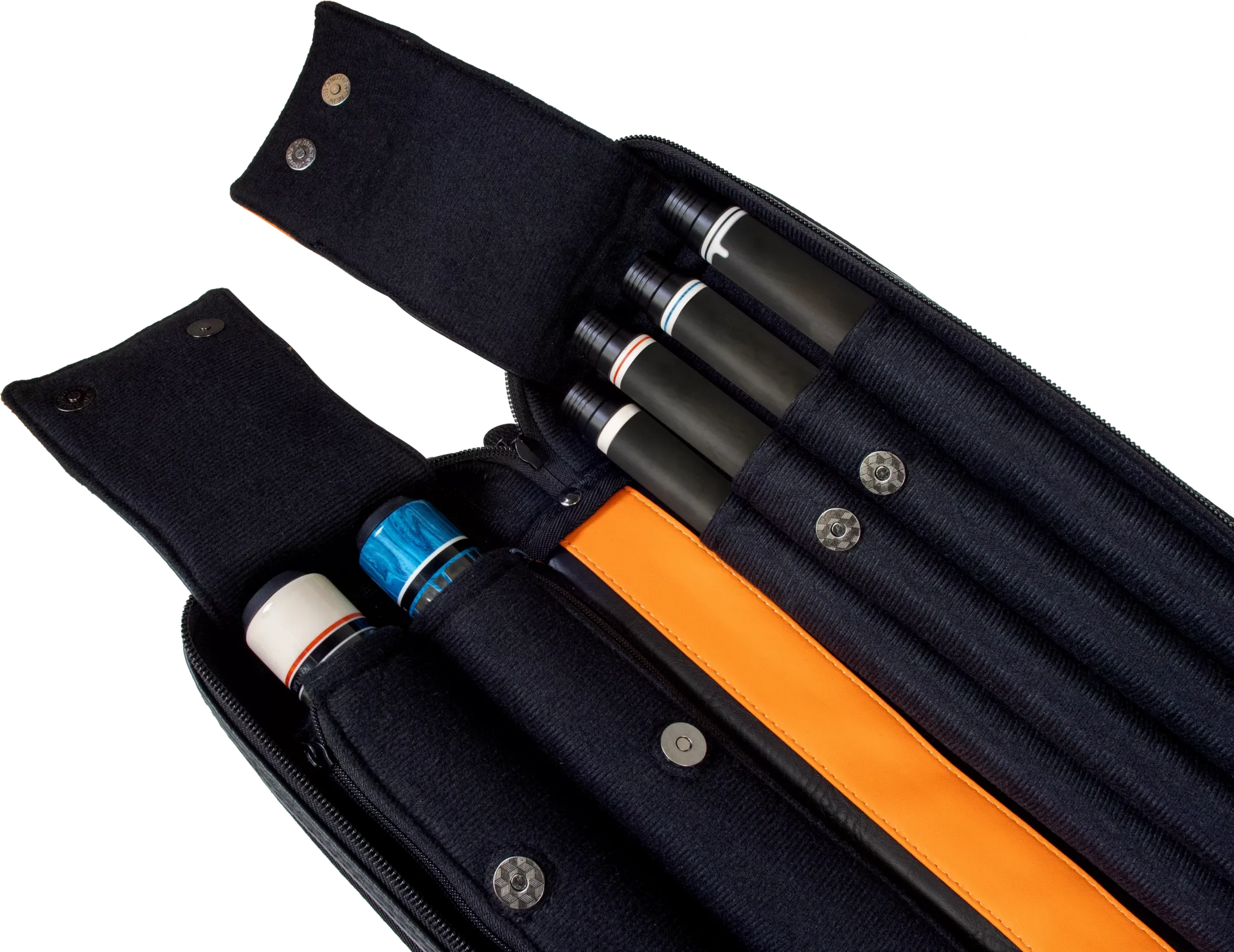 Molinari Classic Butterfly 2x4 Soft Cue Case - Black / Orange