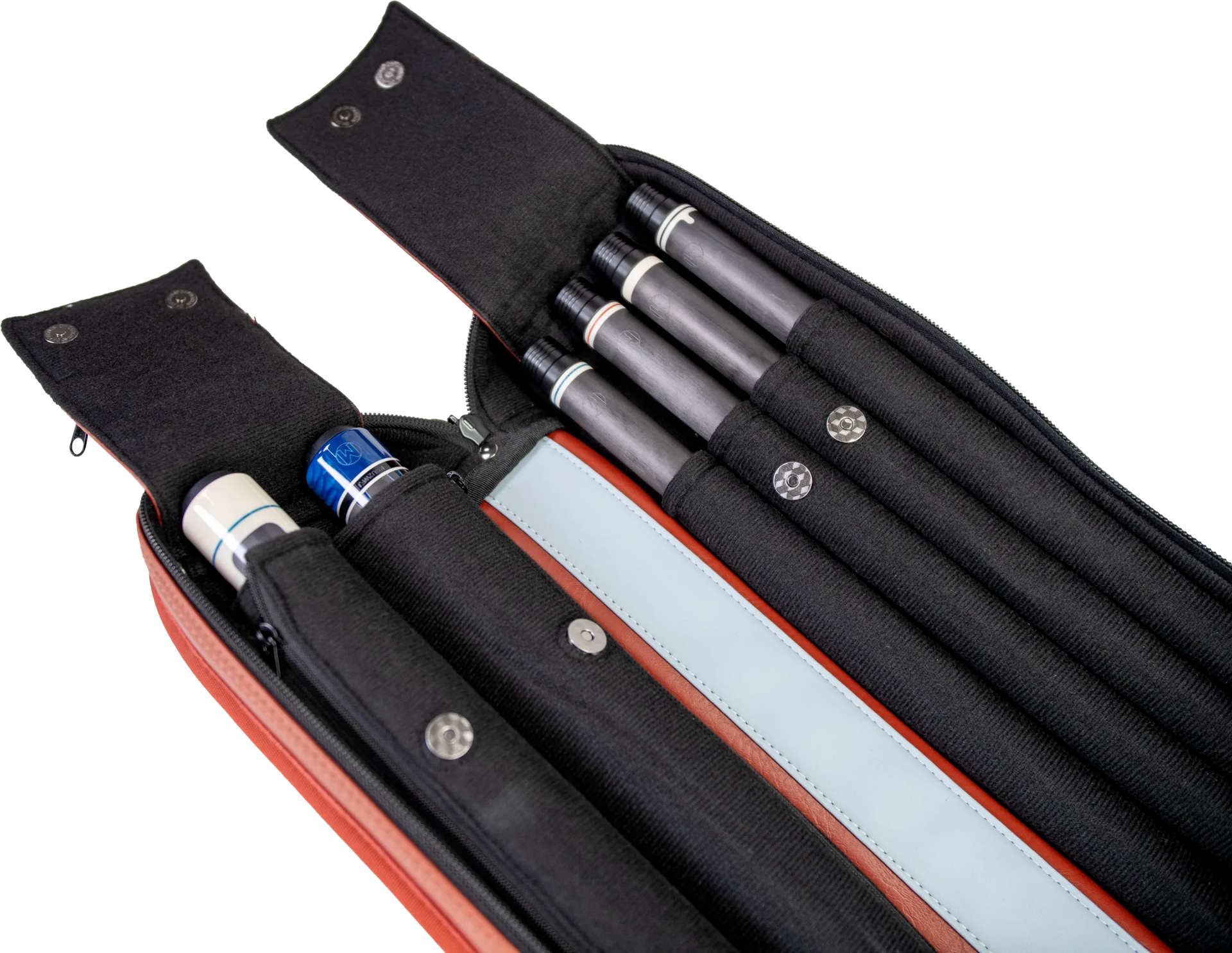 Molinari Classic Butterfly 2x4 Soft Cue Case - Brown / Light Blue