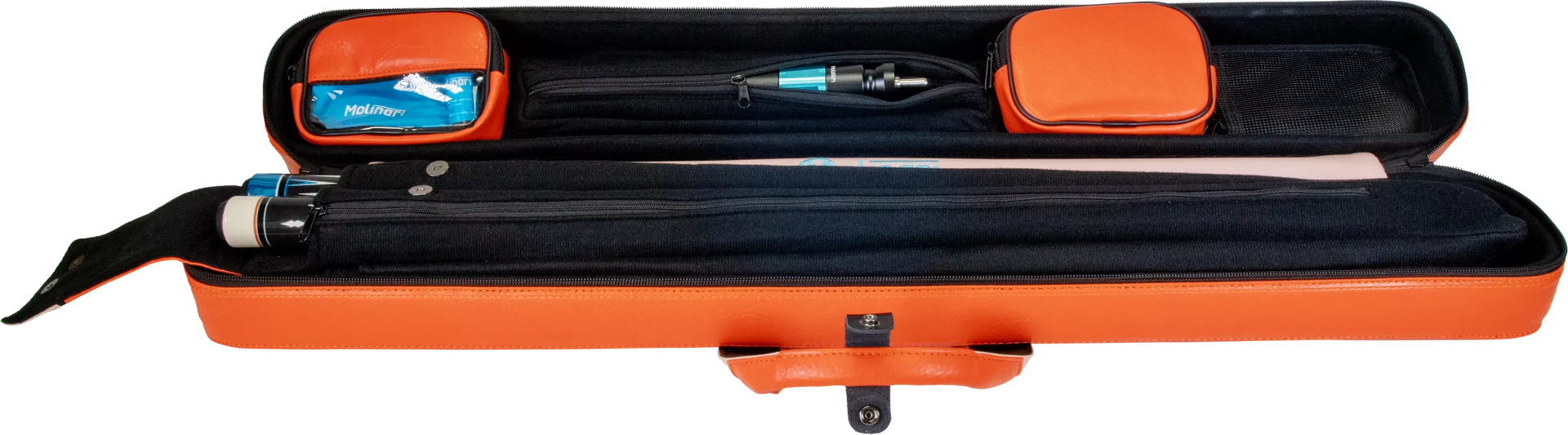 Molinari Flat Butterfly 2x4 Soft Cue Case - Orange / Light Pink