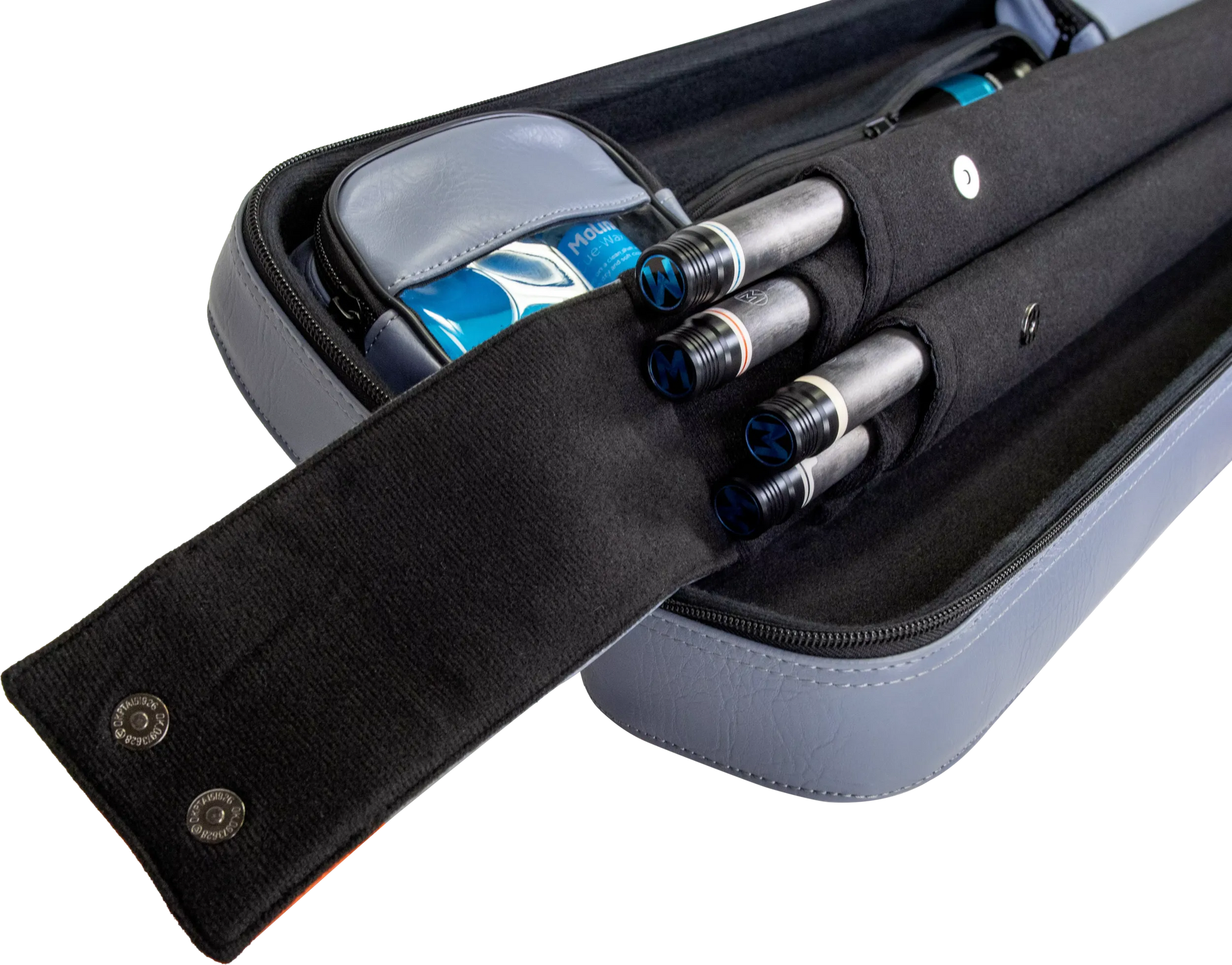 Molinari Flat Butterfly 2x4 Soft Cue Case - Gray / Orange