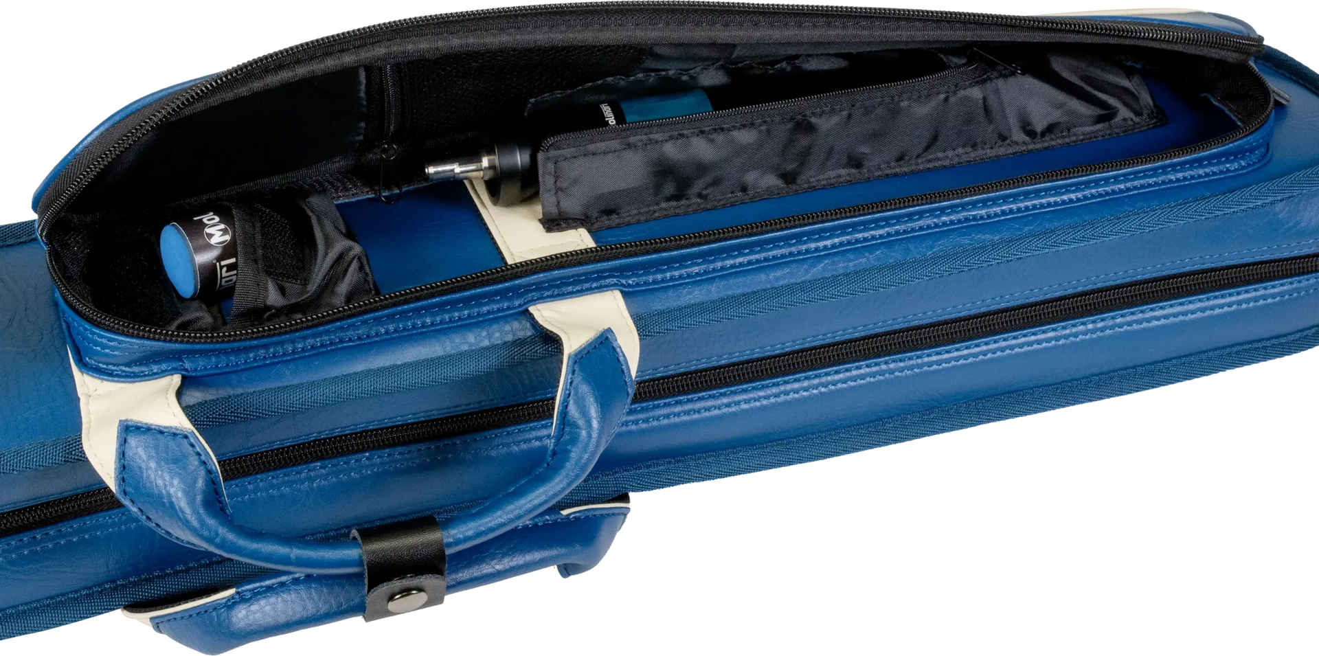 Molinari Classic Butterfly 2x4 Soft Cue Case - Blue / Beige