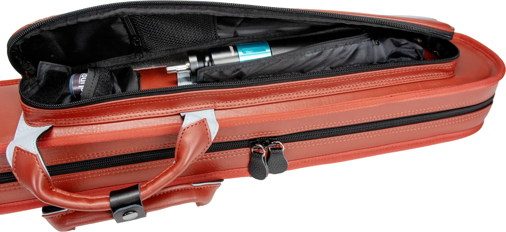 Molinari Classic Butterfly 2x4 Soft Cue Case - Brown / Light Blue