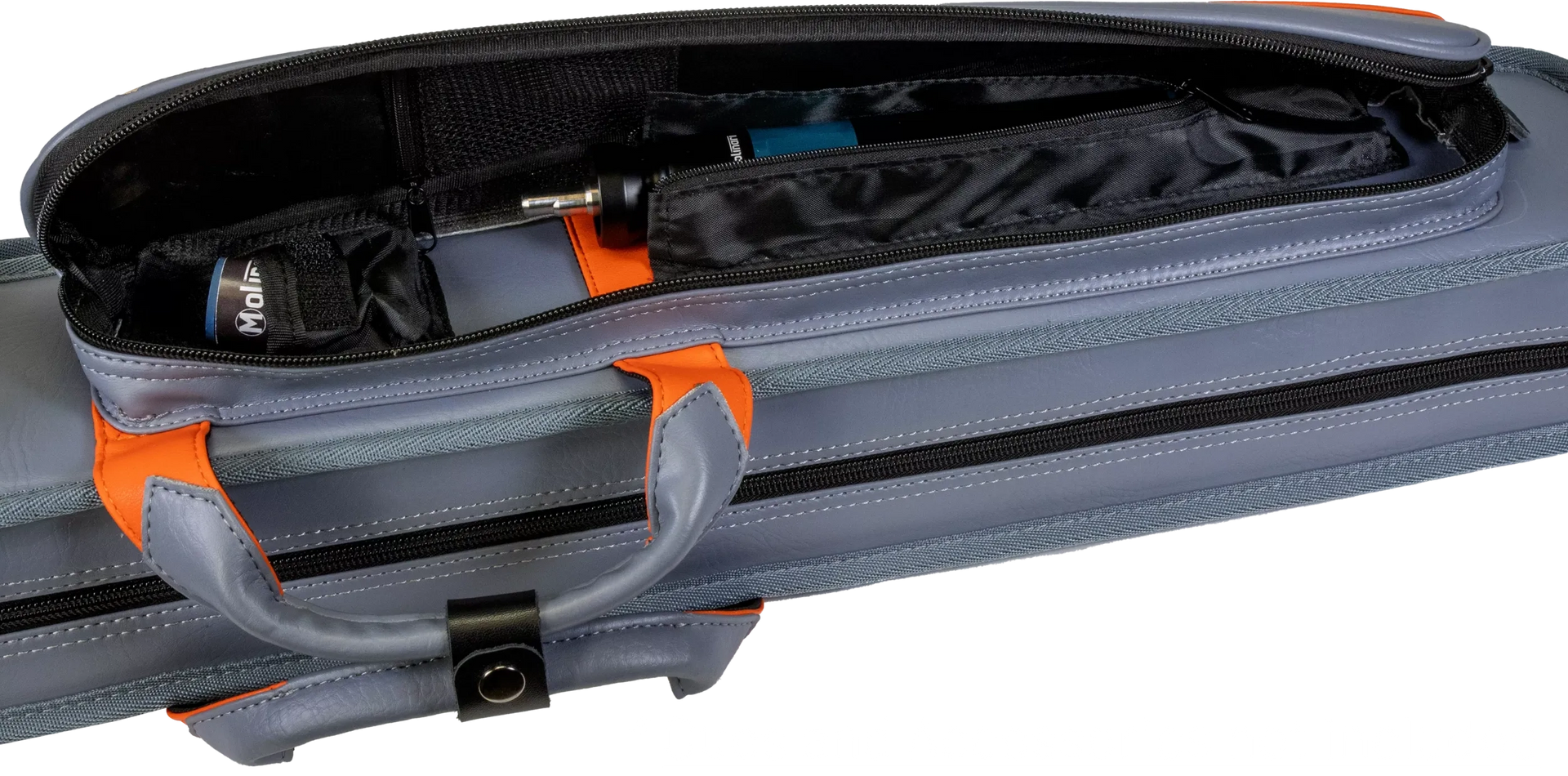 Molinari Classic Butterfly 2x4 Soft Cue Case - Gray / Orange