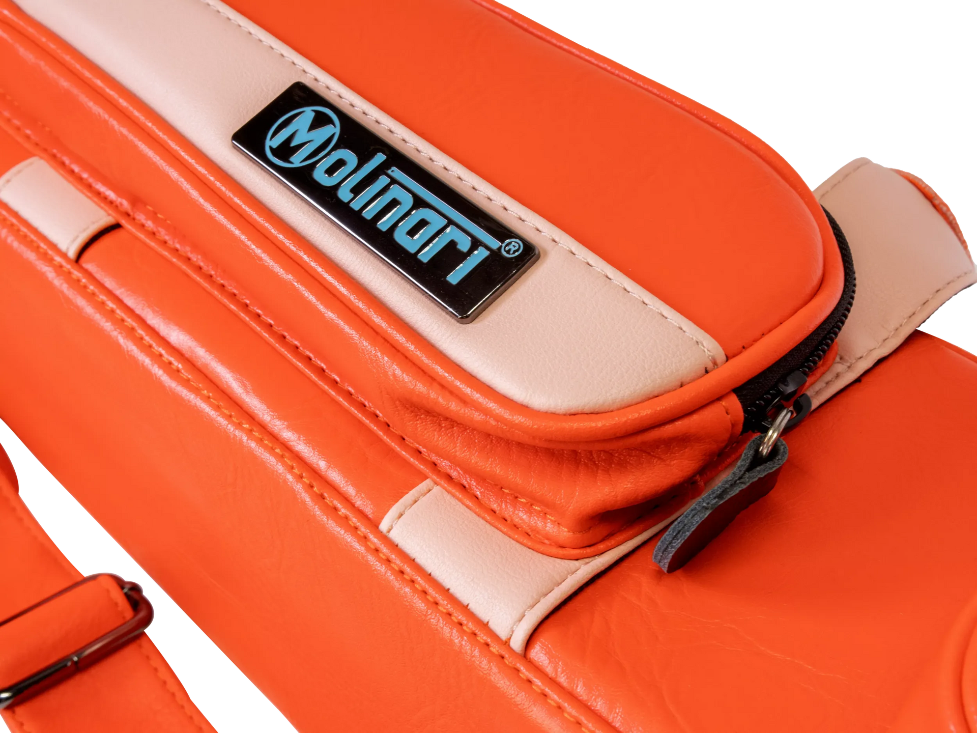 Molinari Flat Butterfly 2x4 Soft Cue Case - Orange / Light Pink