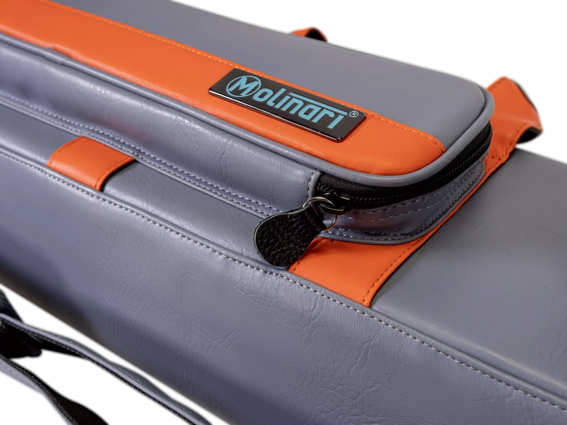 Molinari Flat Butterfly 3x6 Hard Cue Case - Gray / Orange