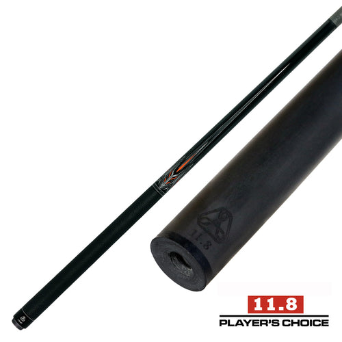 Linc LC104 Black with Orange / Silver / Gray Graphic Pool Cue & Carbon Fiber Shaft 7