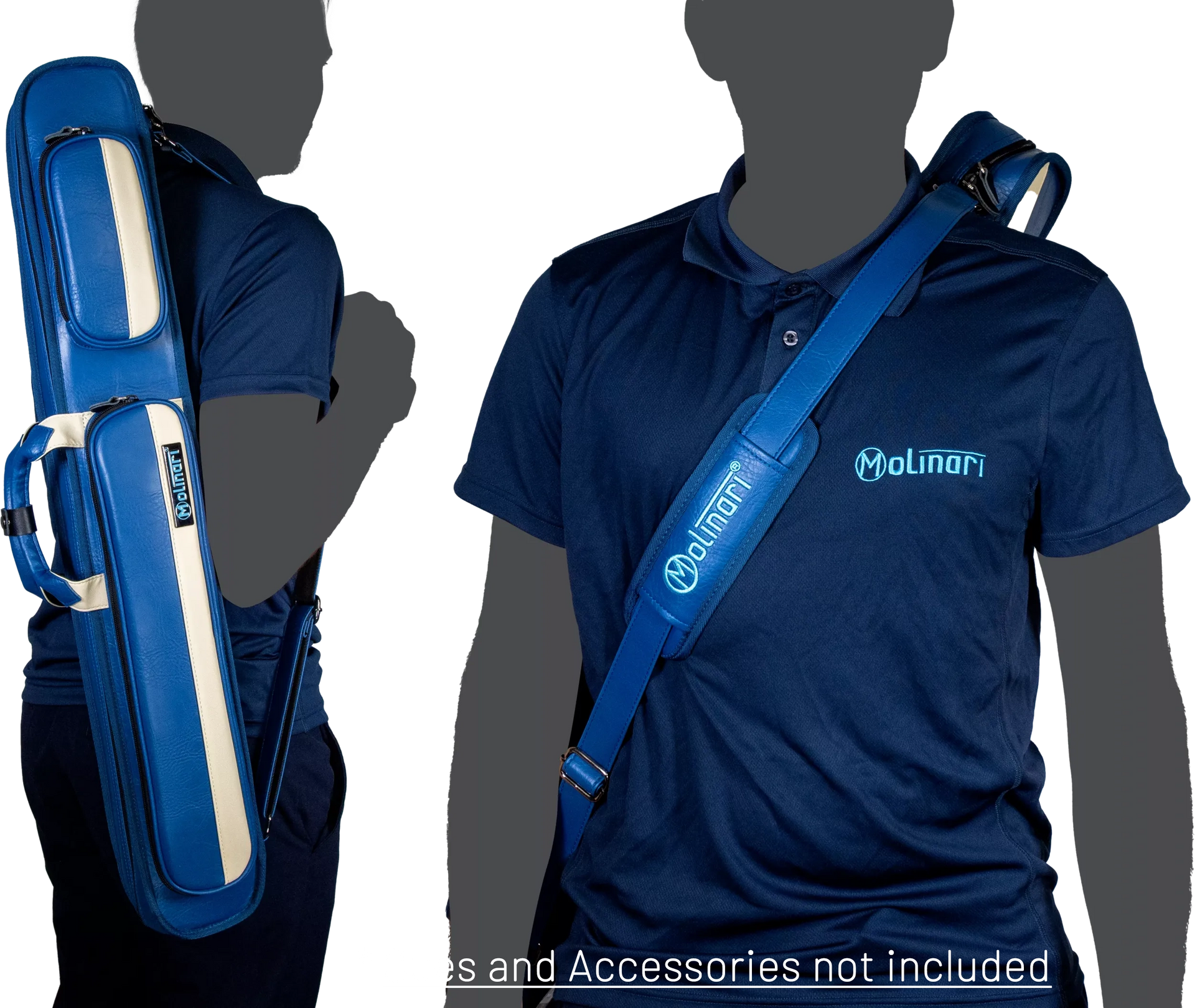 Molinari Classic Butterfly 2x4 Soft Cue Case - Blue / Beige
