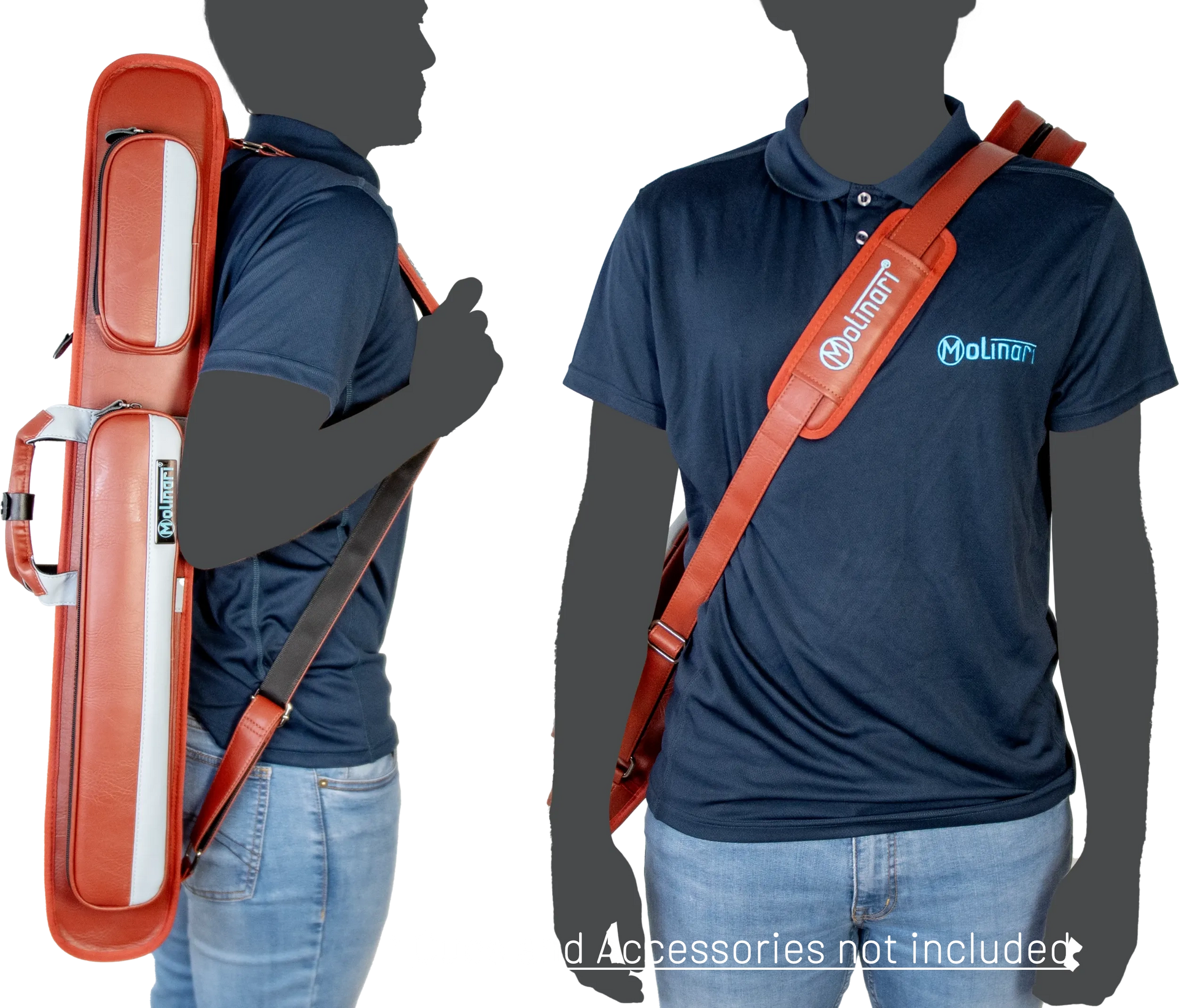 Molinari Classic Butterfly 2x4 Soft Cue Case - Brown / Light Blue