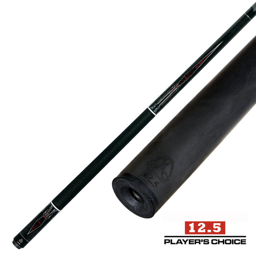 Linc LC101 Dark Gray-Stained Maple with Red / Silver Points Graphic Cue & Carbon Fiber Shaft 8