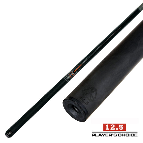 Linc LC104 Black with Orange / Silver / Gray Graphic Pool Cue & Carbon Fiber Shaft 8