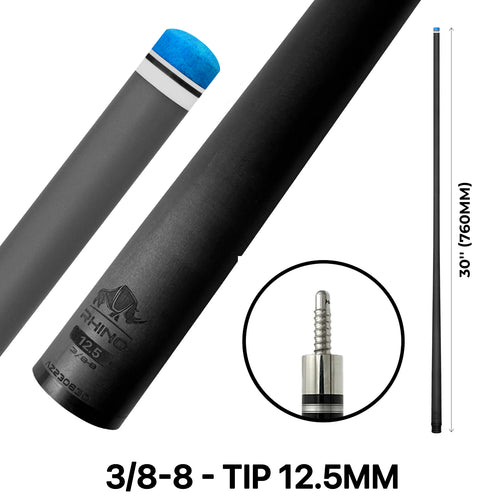 Rhino - 30" - 3/8 x 8 Carbon Pool Cue Single Shaft - 12.5mm 1