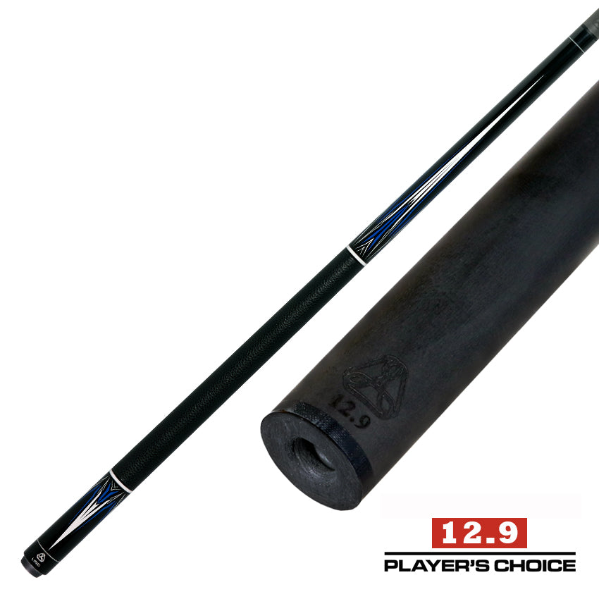 Linc LC102 Black with Blue / Silver / White Graphic Cue & Carbon Fiber Shaft