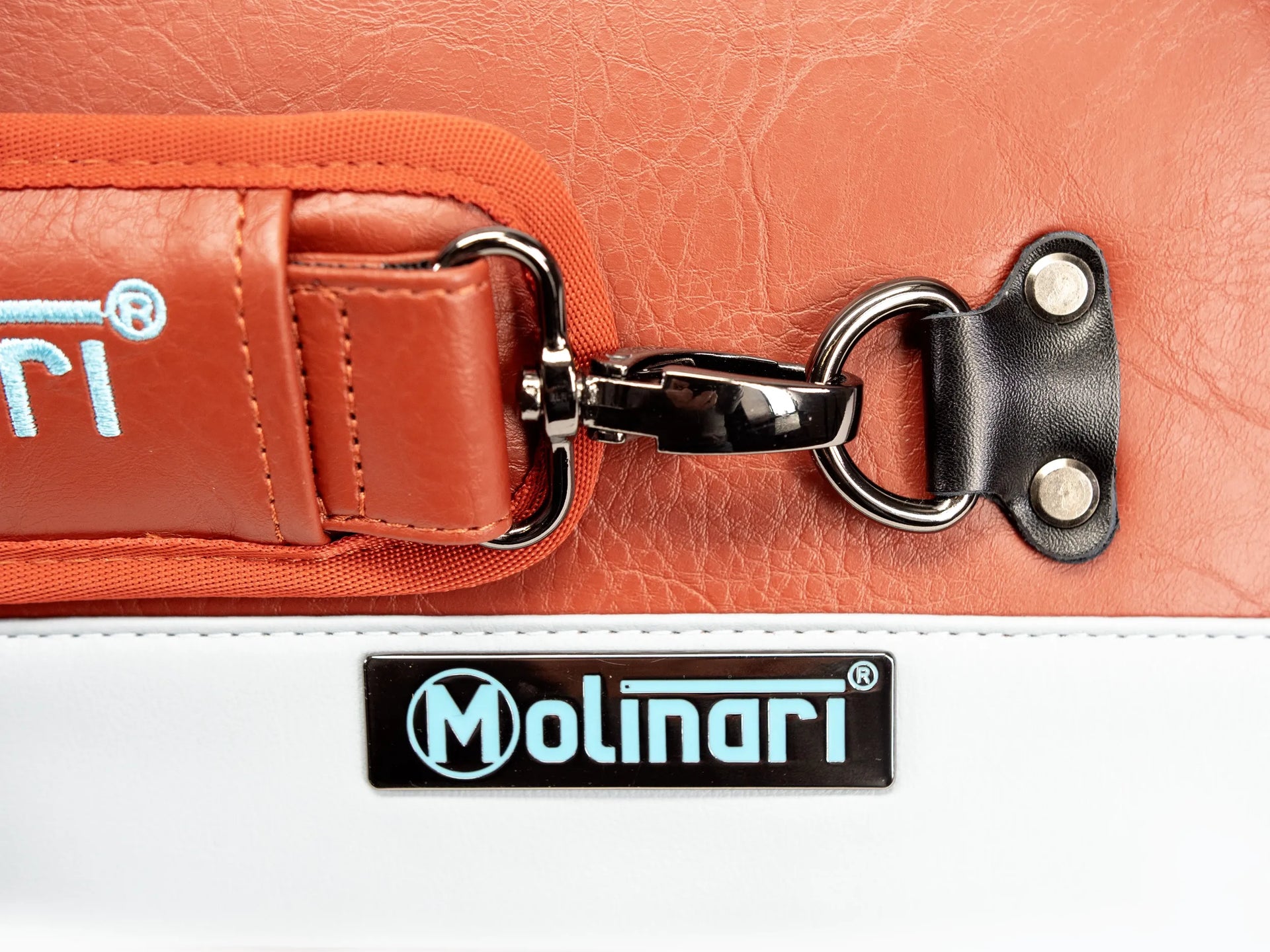 Molinari Flat Butterfly 3x6 Hard Cue Case - Brown / Light Blue