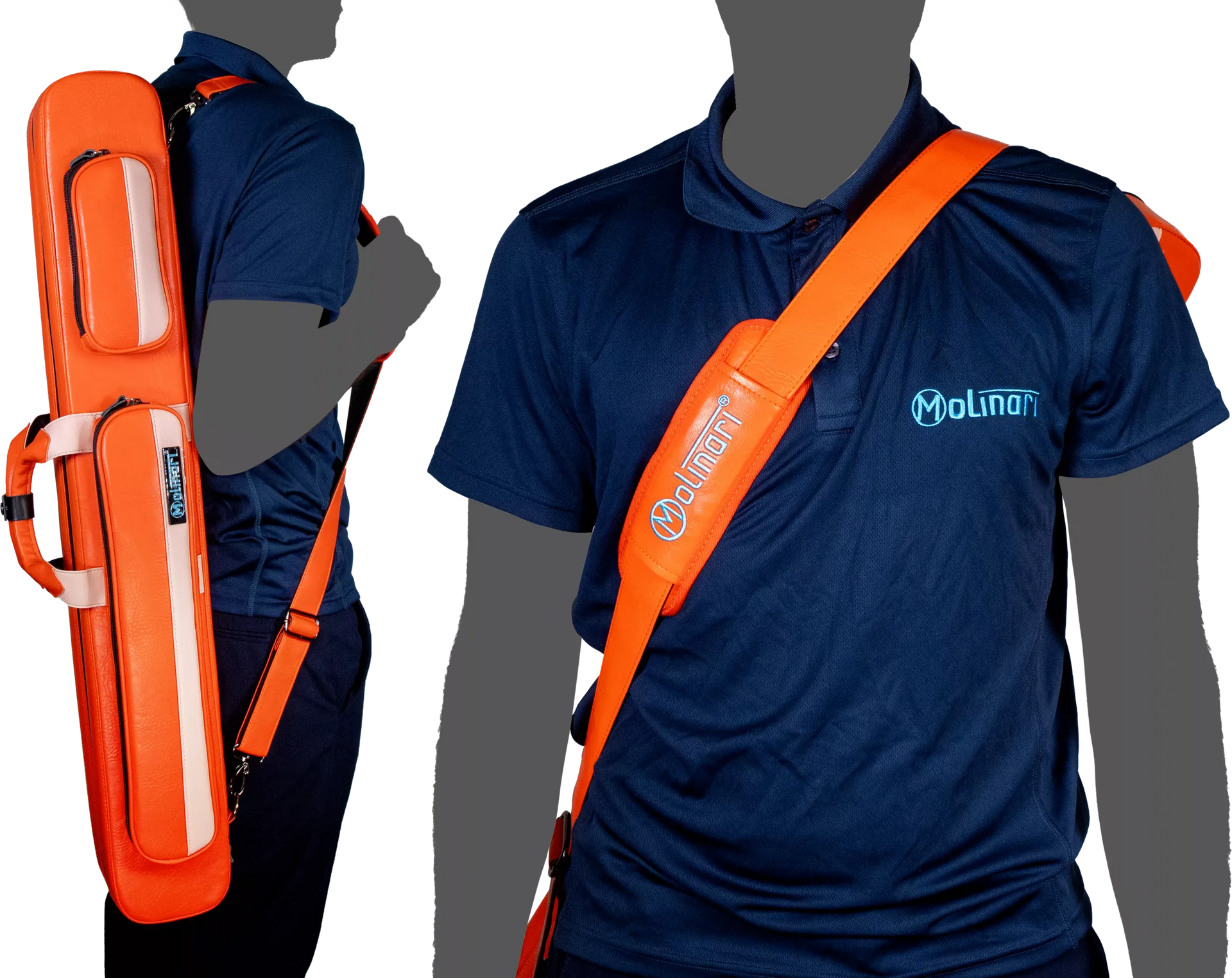 Molinari Flat Butterfly 2x4 Soft Cue Case - Orange / Light Pink