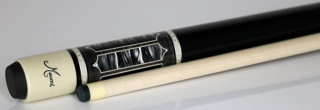 Meucci Century Series 2020GYBKBKP Pool Cue - Gray with Black Pearl and Black Wrap with Pro Shaft