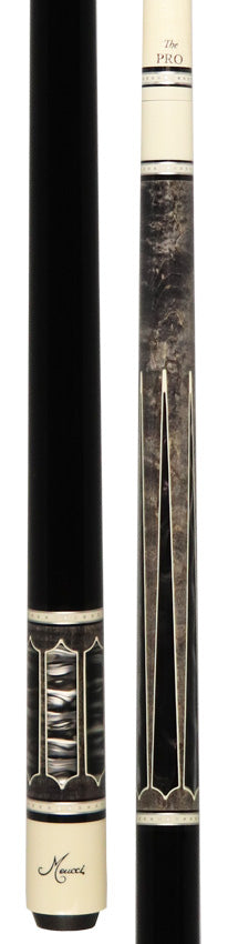 Meucci Century Series 2020GYBKBKP Pool Cue - Gray with Black Pearl and Black Wrap with Pro Shaft