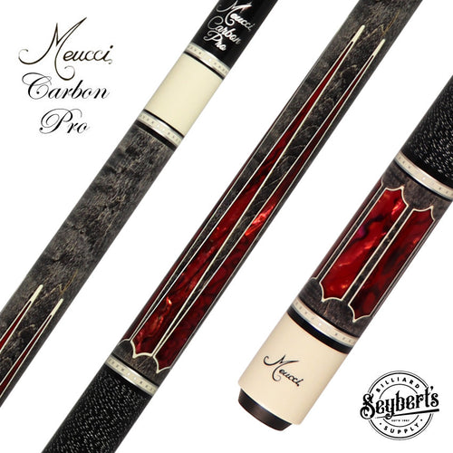 Meucci Century Series 2020GYRDBKWHC Pool Cue - Gray - Red Pearl - Black/White Wrap with Carbon Shaft 1