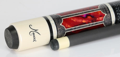 Meucci Century Series 2020GYRDBKWHC Pool Cue - Gray - Red Pearl - Black/White Wrap with Carbon Shaft 2