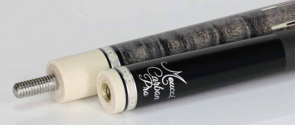 Meucci Century Series 2020GYRDBKWHC Pool Cue - Gray - Red Pearl - Black/White Wrap with Carbon Shaft