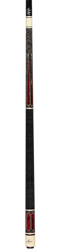 Meucci Century Series 2020GYRDBKWHC Pool Cue - Gray - Red Pearl - Black/White Wrap with Carbon Shaft