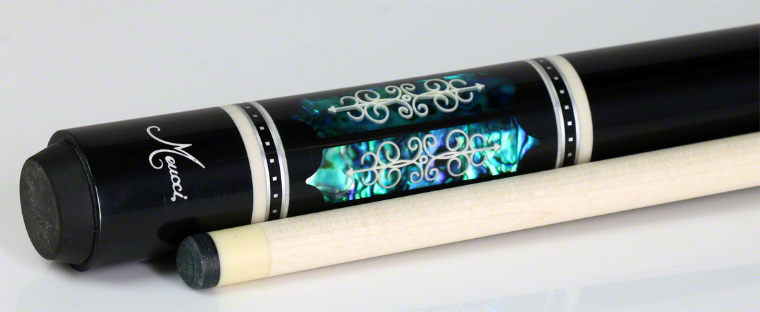 Meucci Century Series 2103BKTURBKP Pool Cue - Black - Turq Pearl - Black Wrap Pool Cue with Pro Shaft