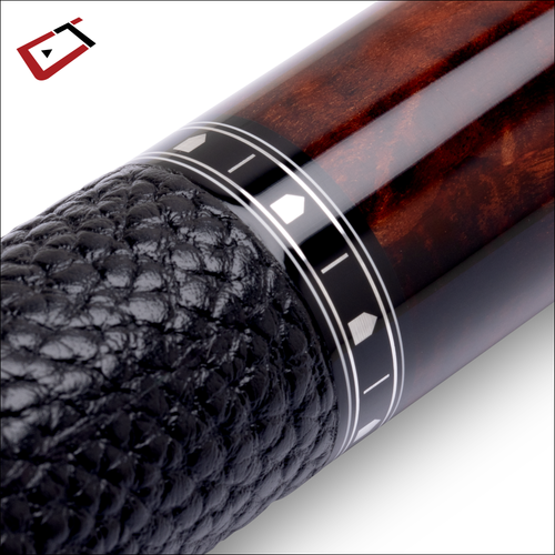 Cuetec 95-112LTW Cynergy Truewood Mappa Burl 2 Leather Wrap Play Cue - 12.5mm 5
