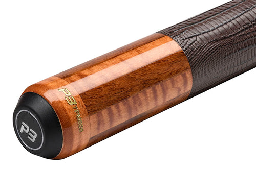 Predator P3 Aura Golden Curly Maple and Bocote Pool Cue with Luxe Leather Wrap - Uniloc 7