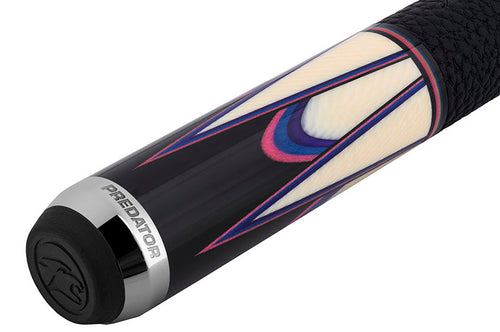 Predator Sang Lee 2-1 Black with Pink / Blue / Purple / Ivorine Butterfly Points Limited Edition Pool Cue - Radial 10