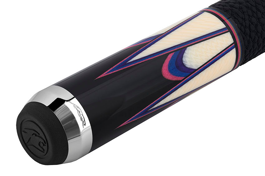 Predator Sang Lee 2-1 Black with Pink / Blue / Purple / Ivorine Butterfly Points Limited Edition Pool Cue - Radial