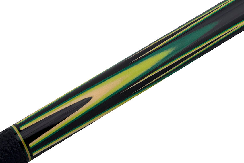 Predator Sang Lee 2-2 Black with Green / Maple / Ebony Butterfly Points Limited Edition Pool Cue - Radial with Luxe Leather Wrap