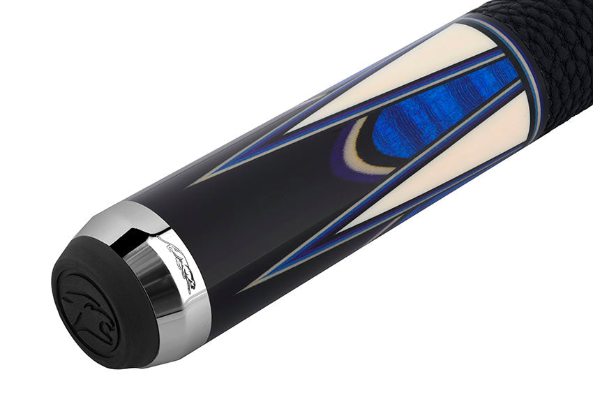 Predator Sang Lee 2-3 Black with Blue / Maple / Ebon / Purple / Ivorine Butterfly Points Limited Edition Pool Cue - Radial with Luxe Leather Wrap