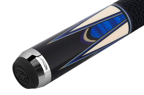 Predator Sang Lee 2-3 Black with Blue / Maple / Ebon / Purple / Ivorine Butterfly Points Limited Edition Pool Cue - Radial with Luxe Leather Wrap 6
