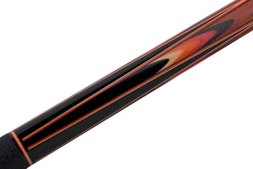 Predator Sang Lee 2-4 Cocobolo with Black / Red / Orange / Maple / Ebony Butterfly Points Limited Edition Pool Cue - Radial with Luxe Leather Wrap