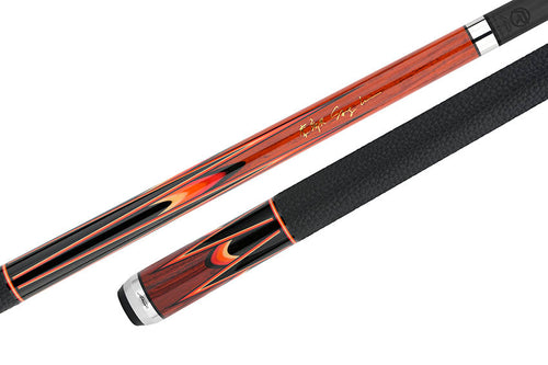 Predator Sang Lee 2-4 Cocobolo with Black / Red / Orange / Maple / Ebony Butterfly Points Limited Edition Pool Cue - Radial with Luxe Leather Wrap 9