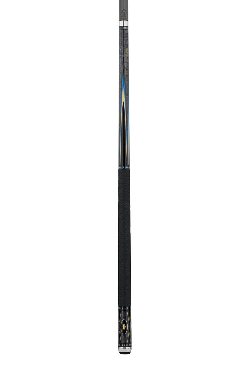 Predator Sang Lee 2-5 Gray-Stained Birdseye Maple with Black / Blue / Maple / Ebony Butterfly Points Special Edition Limited Pool Cue - Radial with Luxe Leather Wrap