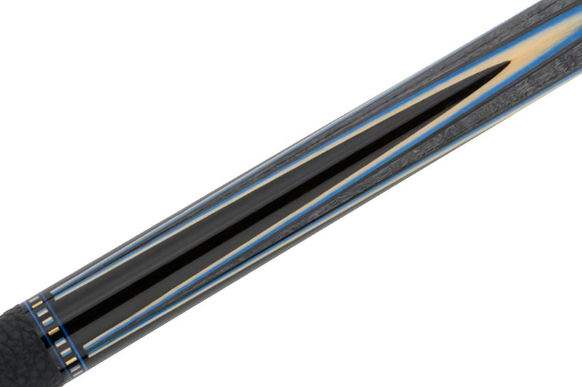 Predator Sang Lee 2-5 Gray-Stained Birdseye Maple with Black / Blue / Maple / Ebony Butterfly Points Special Edition Limited Pool Cue - Radial with Luxe Leather Wrap
